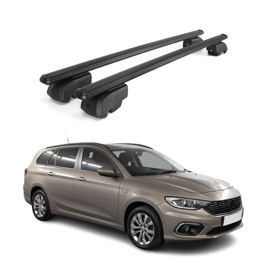 Dachträger Gepäckträger für Fiat Tipo Kombi 2015-2020 ABE Aluminium Schwarz