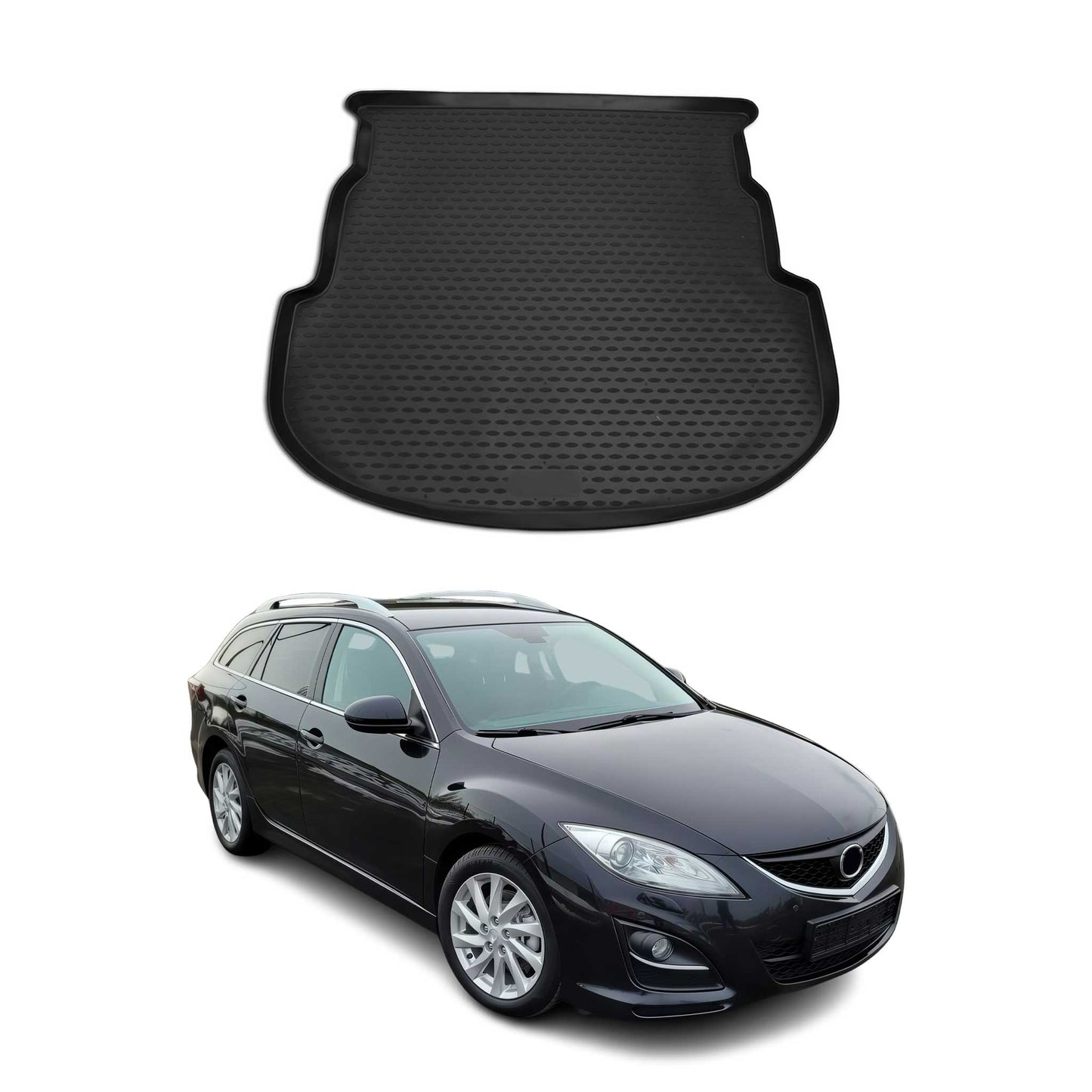Kofferraummatte Kofferraumwanne für Mazda 6 Kombi 2007-2012 Gummi TPE Schwarz