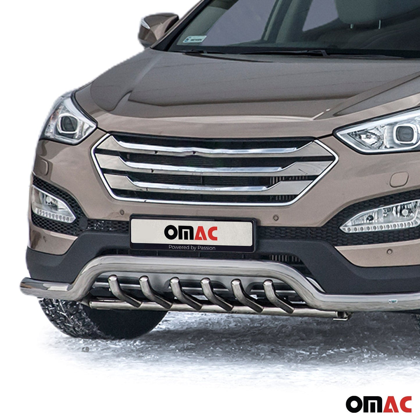 Frontschutzbügel Frontbügel für Hyundai Santa Fe 2012-2018 mit ABE Stahl Silber