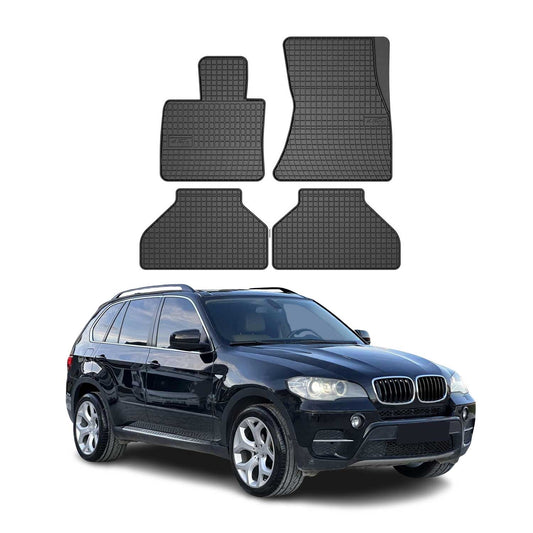 OMAC Gummi Fußmatten für BMW X5 2006-2013 Automatten Gummi Schwarz 4tlg