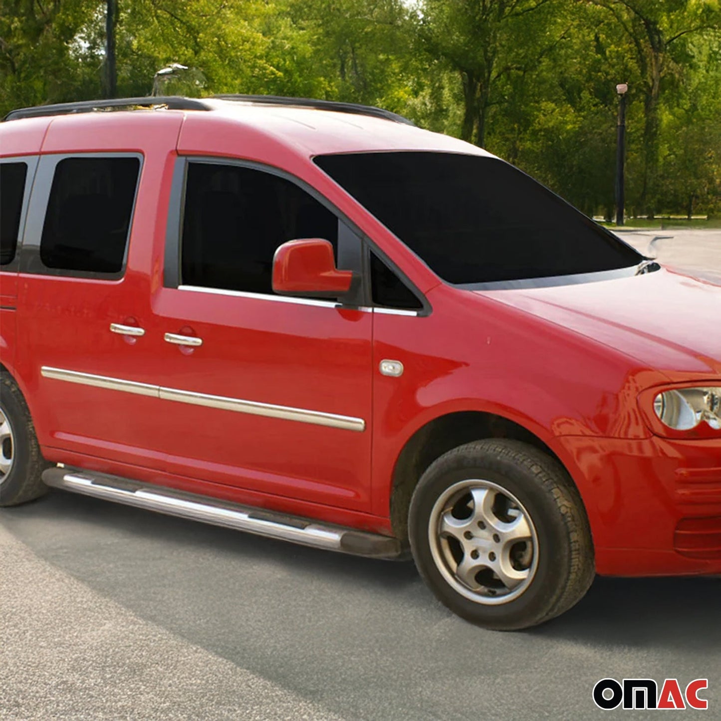 Benzi decorative pentru geamuri pentru VW Caddy 2003-2015, oțel inoxidabil cromat, 4 bucăți