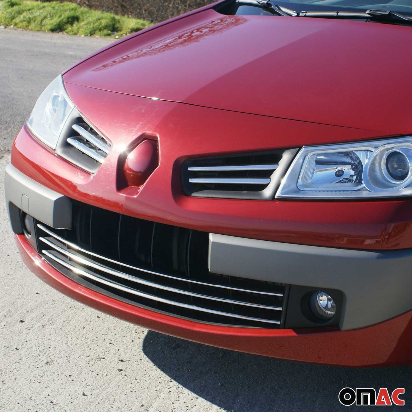 Kühlergrill Leisten Grillleisten für Renault Megane 2006-2010 Chrom Silber 4x