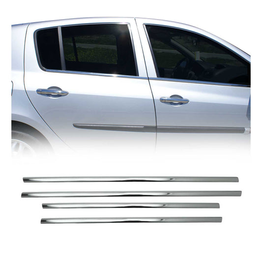 Fensterleisten Zierleisten für Renault Clio 2005-2013 Edelstahl Chrom 4tlg
