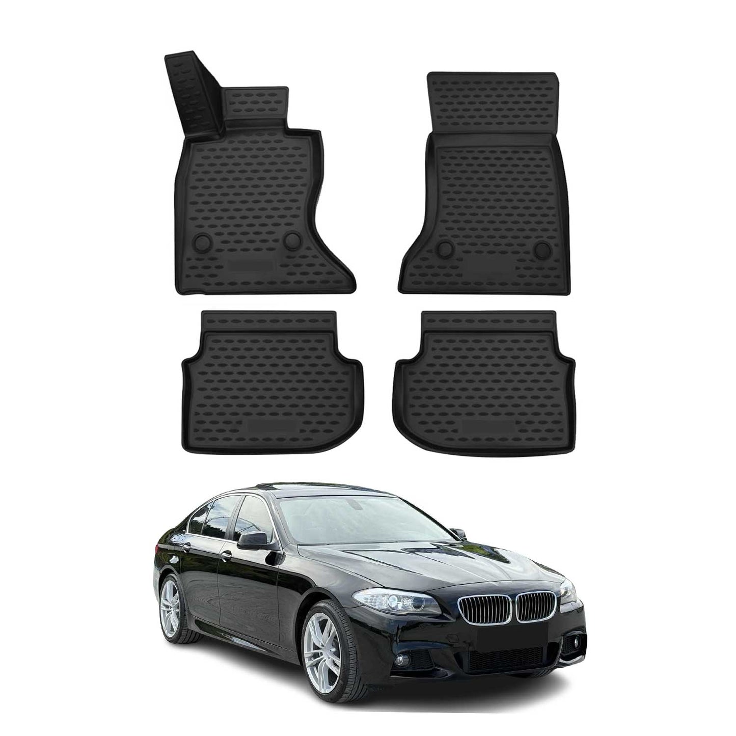OMAC Gummimatten Fußmatten für BMW 5er F10 F11 2010-2013 Pre-FL 4WD Xdrive 4tlg