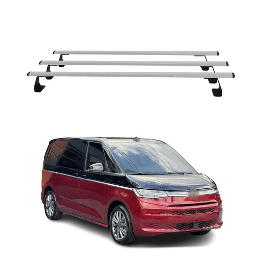 Dachträger Gepäckträger für VW T7 Multivan 2021-2025 Silber Stahl 3tlg