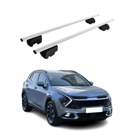 Portbagaj de plafon pentru Kia Sportage NQ5 2021-2025 75kg metal argintiu 2 buc