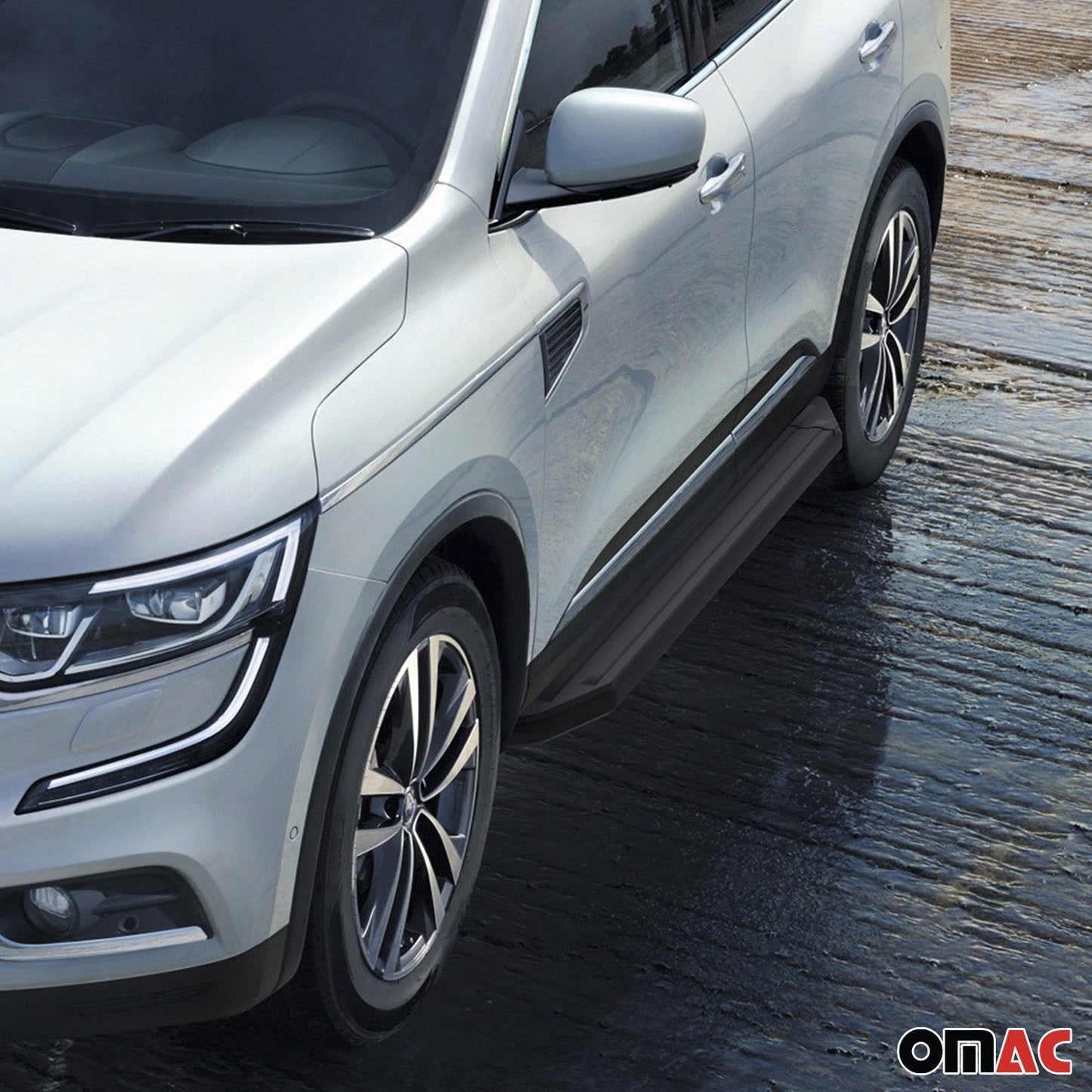 Trittbretter Seitenschweller für Renault Koleos 2017-2025 ABE Schwarz Alu