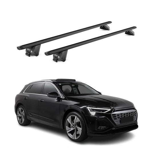 Dachträger Grundtäger für Audi e-Tron 2018-2025 100kg Alu Schwarz 2 tlg ABE