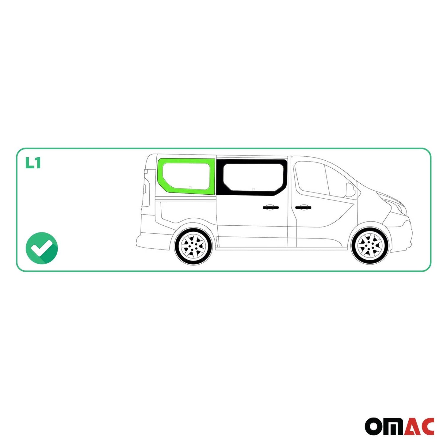 Seitenfenster Auto Fenster für Renault Trafic 2014-2024 Schiebetür Rechts L1
