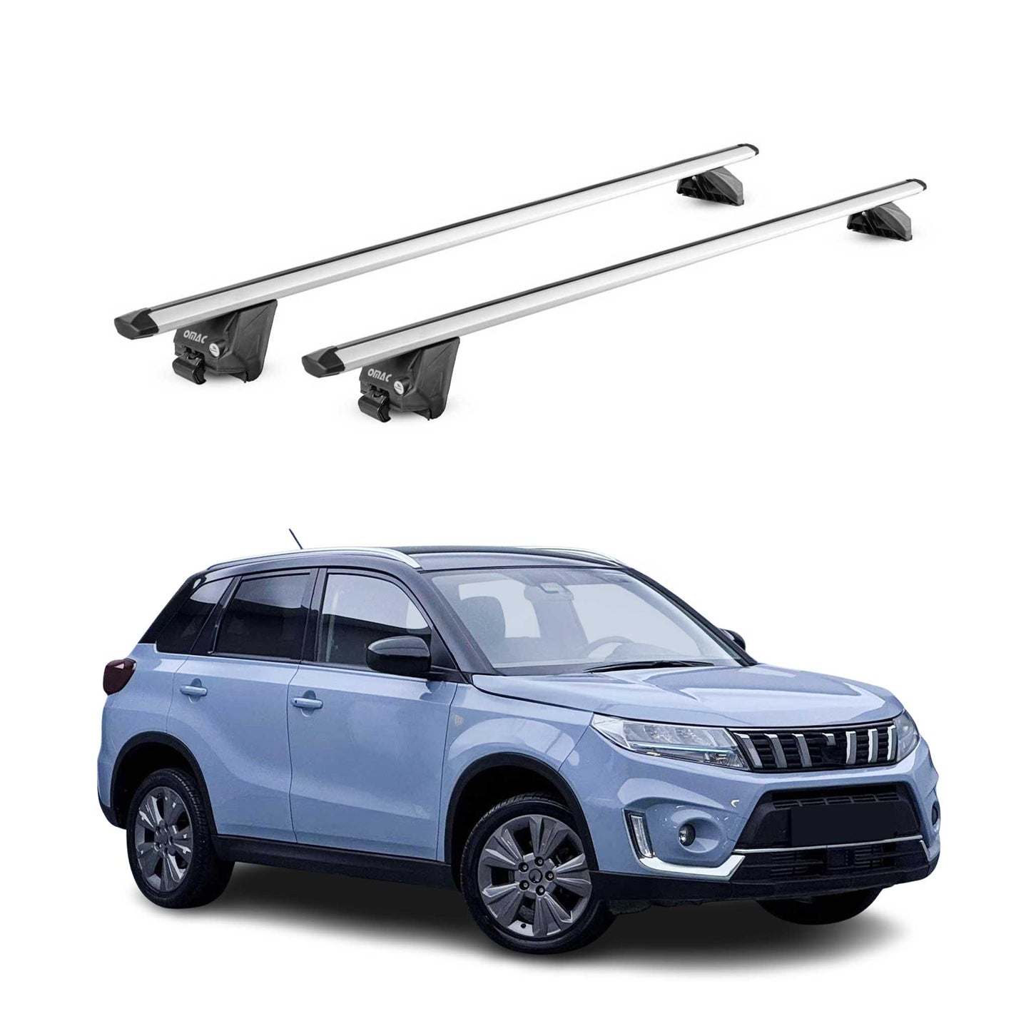 Dachträger Grundtäger für Suzuki Vitara mk4 2015-2025 100kg Alu Silber 2tlg ABE