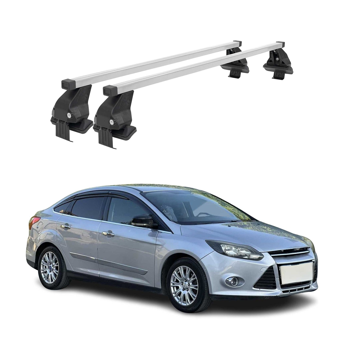 Menabo Portbagaj de plafon pentru Ford Focus 2011-2018 50kg Oțel Argintiu 2 buc