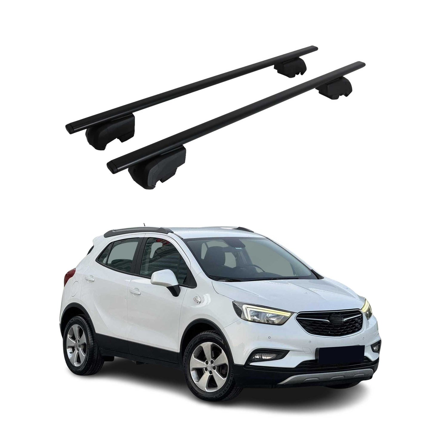 Portbagaj de plafon pentru Opel Mokka X 2016-2025 75kg, negru metalic, 2 buc.