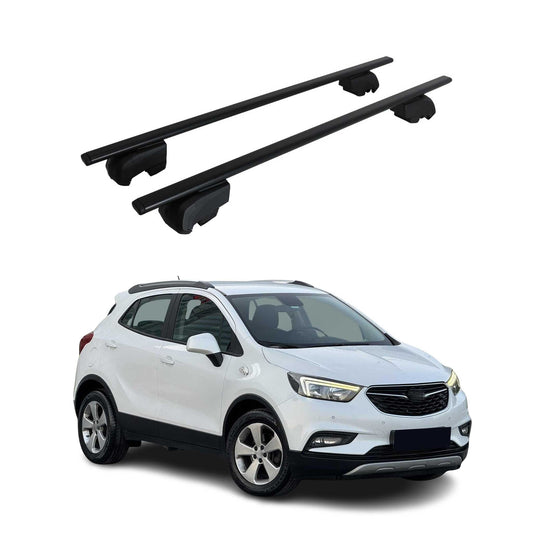 Portbagaj de plafon pentru Opel Mokka X 2016-2025 75kg, negru metalic, 2 buc.