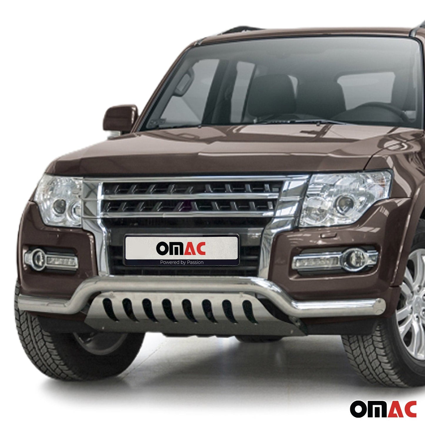 Bară de protecție/buton față pentru Mitsubishi Pajero 2014-2022, oțel inoxidabil, omologată ABE, argintiu