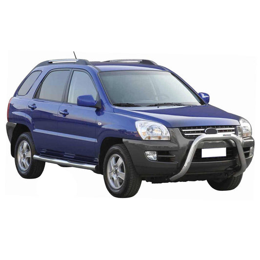 Bară de protecție/buton față pentru Kia Sportage 2004-2008, ø76mm, oțel, argintiu, protecție