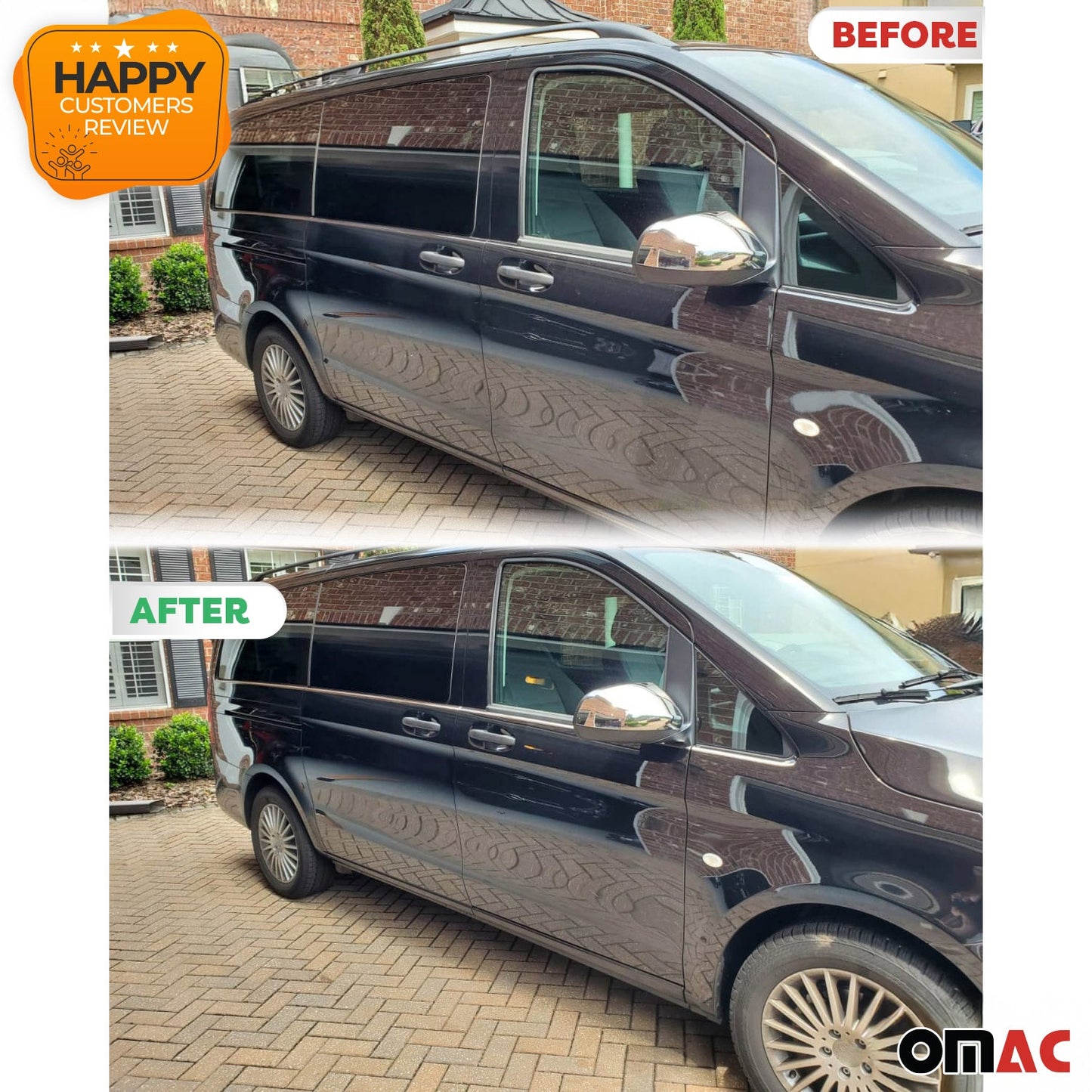 Fensterleisten Zierleisten für Mercedes Vito W447 langer Radstand L2 Chrom 8tlg