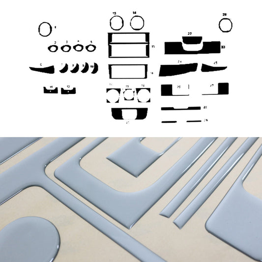 Ornamente interioare cockpit pentru Iveco Daily 2006-2011, aspect aluminiu, 29 bucăți