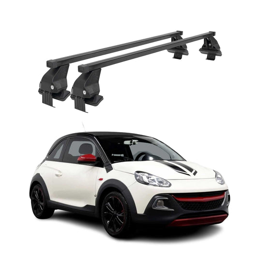 Menabo Dachträger Grundtäger für Opel Adam 2012-2019 50kg Stahl Schwarz 2 tlg