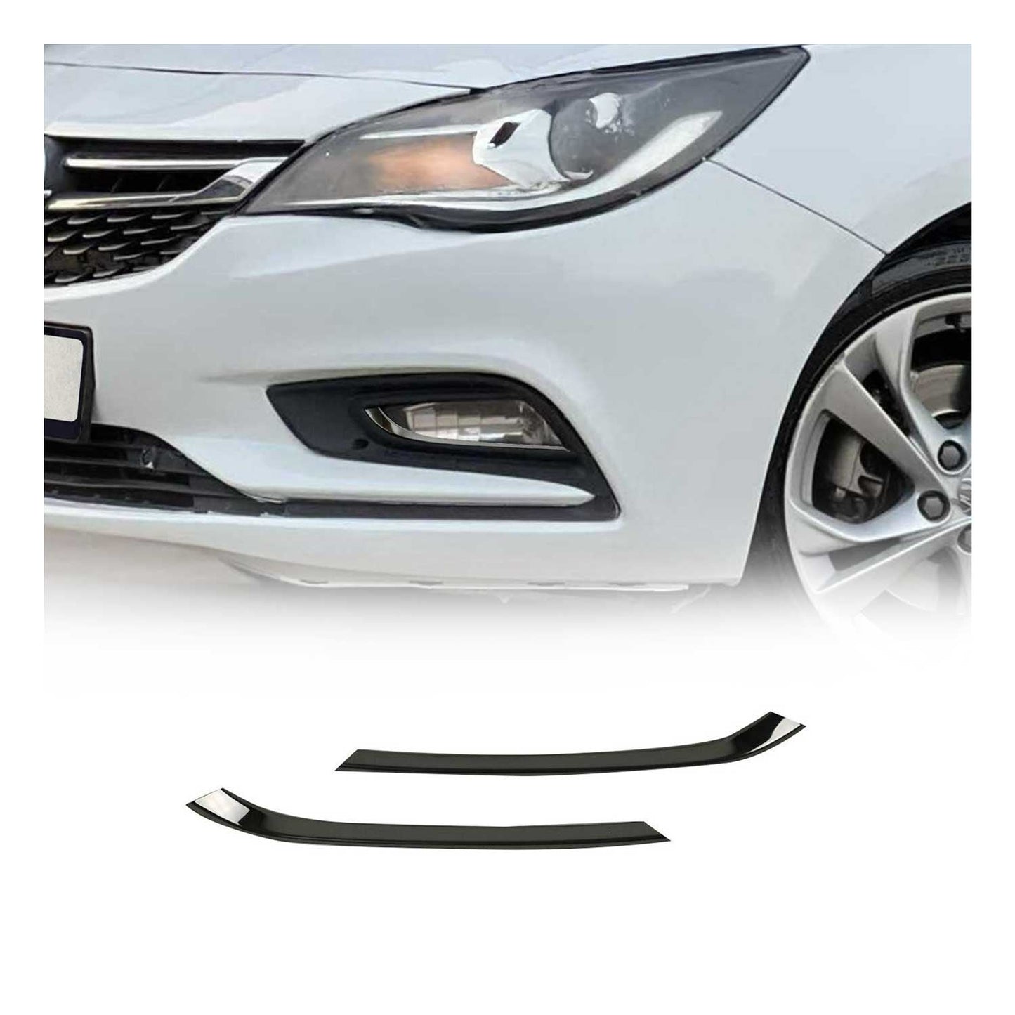 Nebelscheinwerfer Rahmen Umrandung für Opel Astra K Schrägheck Chrom Dunkel 2x