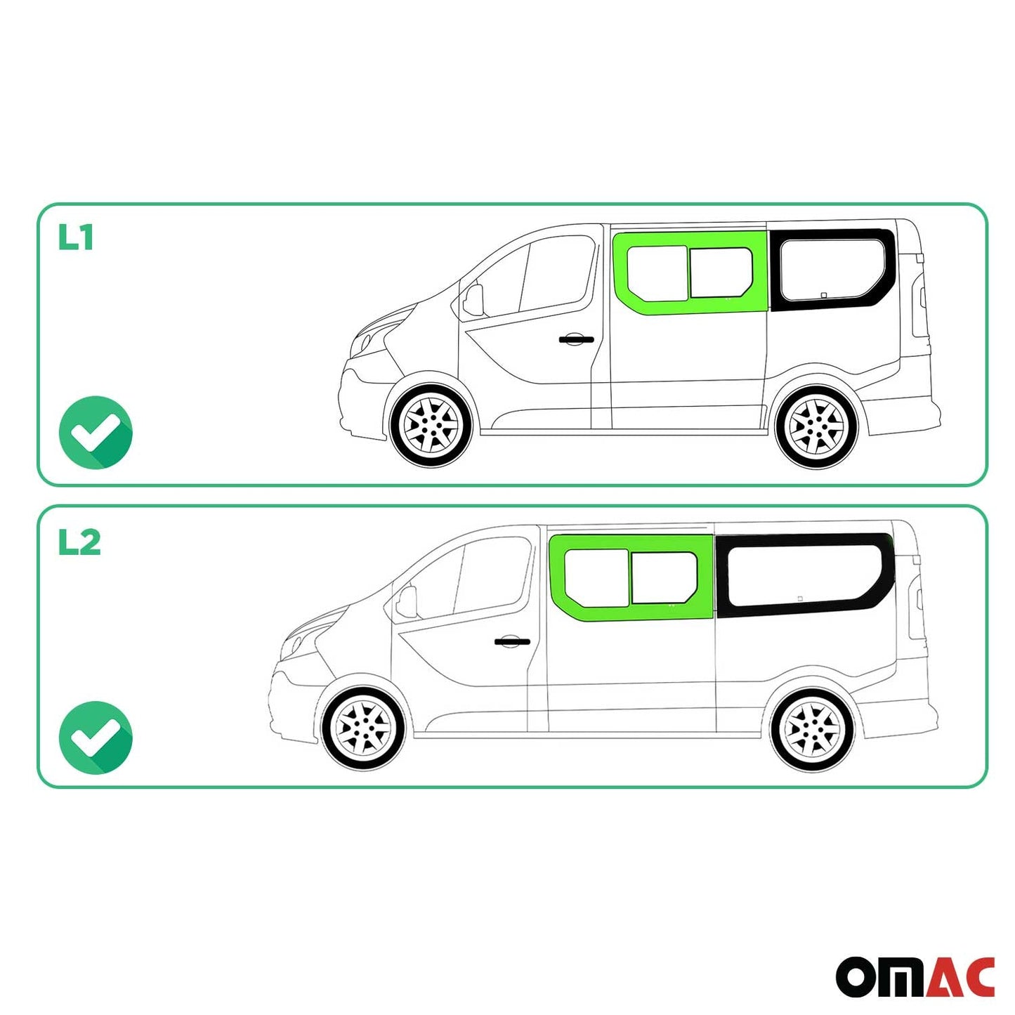 Seitenfenster Schiebefenster für Opel Vivaro 2014-2019 Links L1 L2 Schwarz