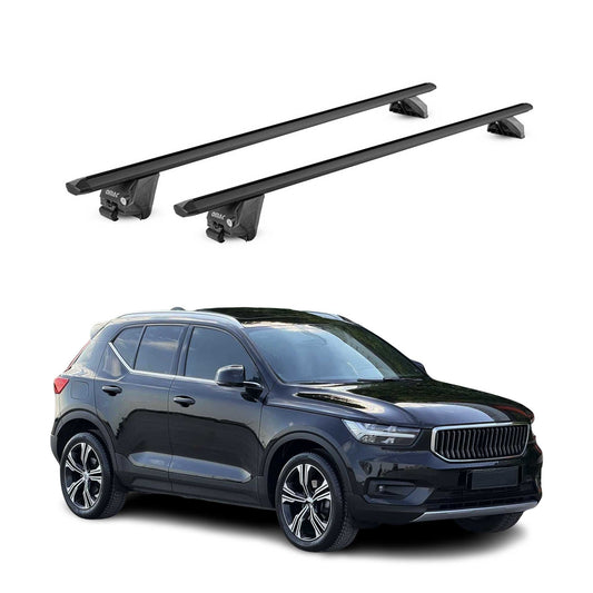 Portbagaj de plafon pentru Volvo XC40 2018-2025 100kg aluminiu negru 2 buc ABE