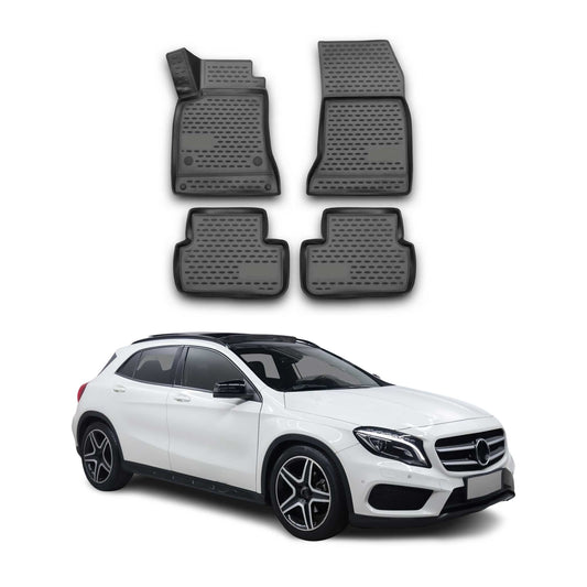 2014-2021 Mercedes GLA Klasse Fußmatten TPE Schwarz 4 tlg
