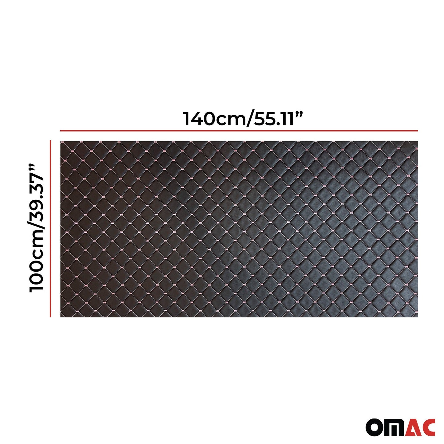 Polsterstoff Kunstleder Polster Autostoff Gesteppt Autopolsterstoff Schwarz+Rosa