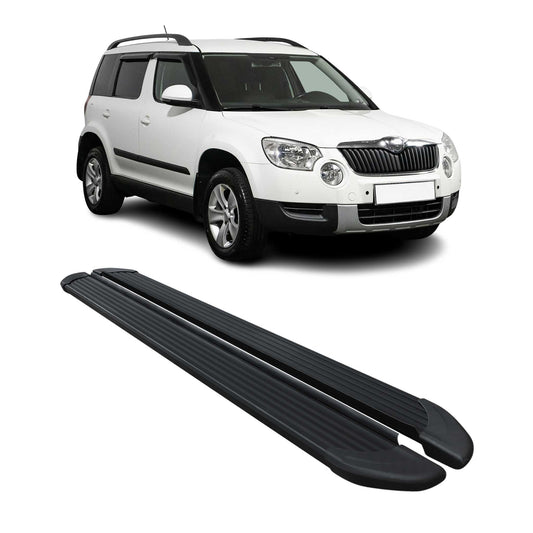 Seitenschweller Trittbretter Schweller für Skoda Yeti 2010-2017 Alu Schwarz
