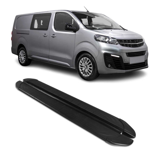 Trittbretter Seitenschweller für Opel Vivaro C 2019-2025 L2 L3 Aluminium Schwarz