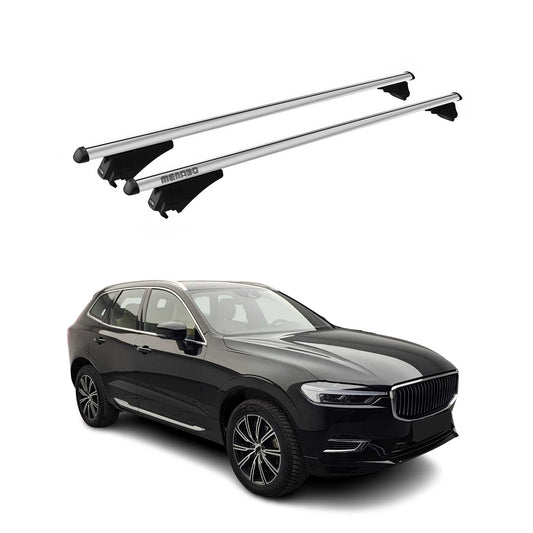 Menabo Dachträger Grundtäger für Volvo XC60 mk2 2017-2025 75kg Alu Silber 2 tlg