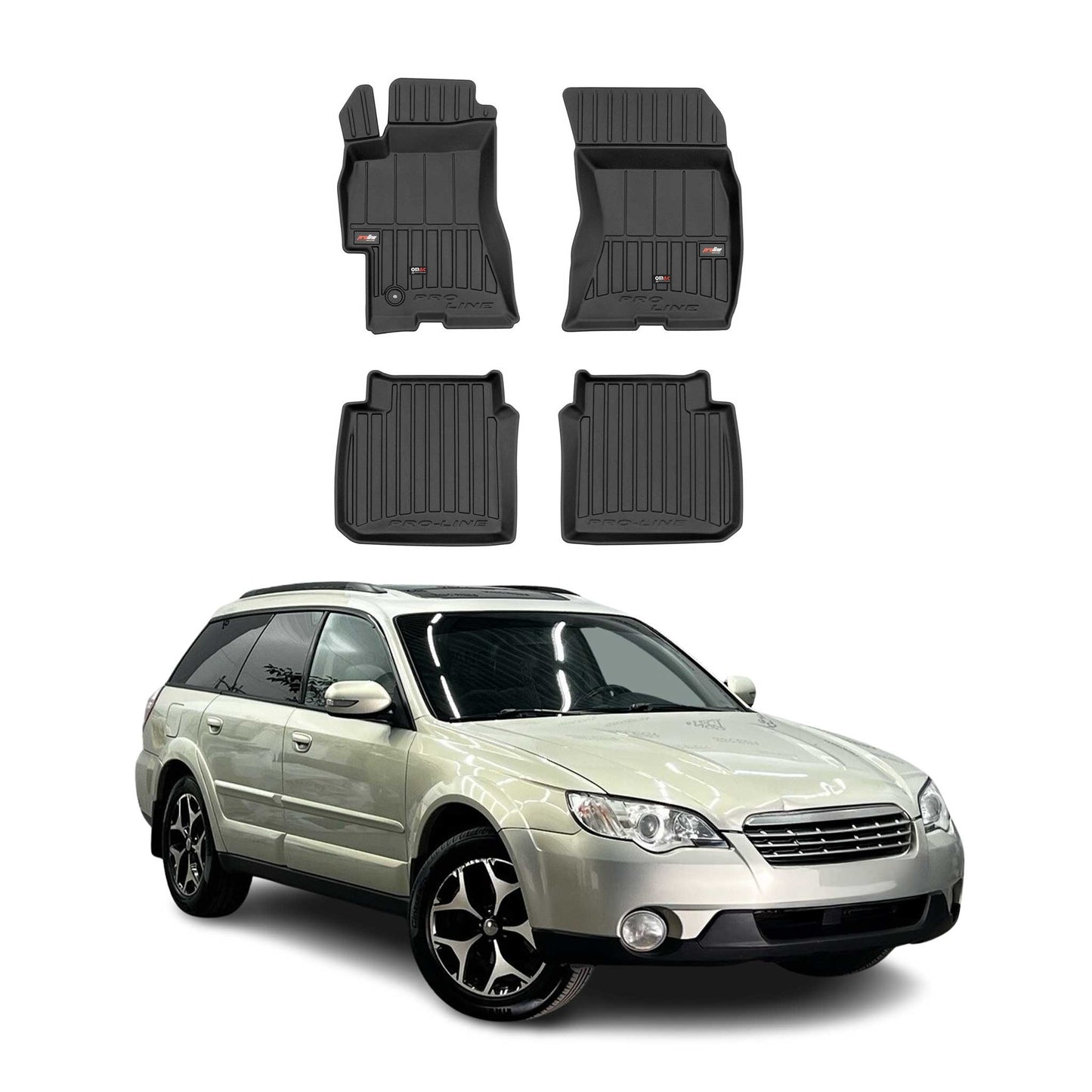 OMAC Gummi Fußmatten für Subaru Outback 2003-2009 Premium TPE Automatten 4tlg