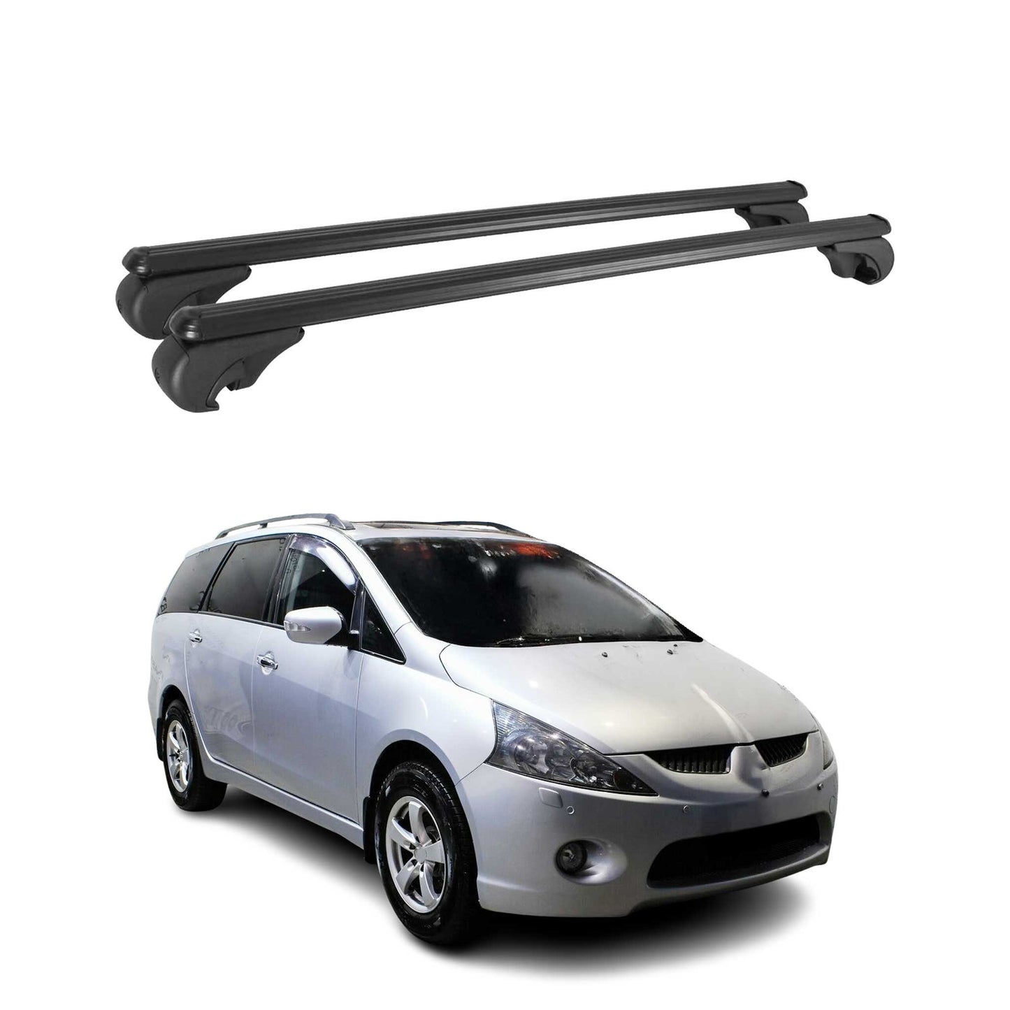 Dachträger für Mitsubishi Grandis 2003-2011 Gepäckträger Grundträger Alu Schwarz