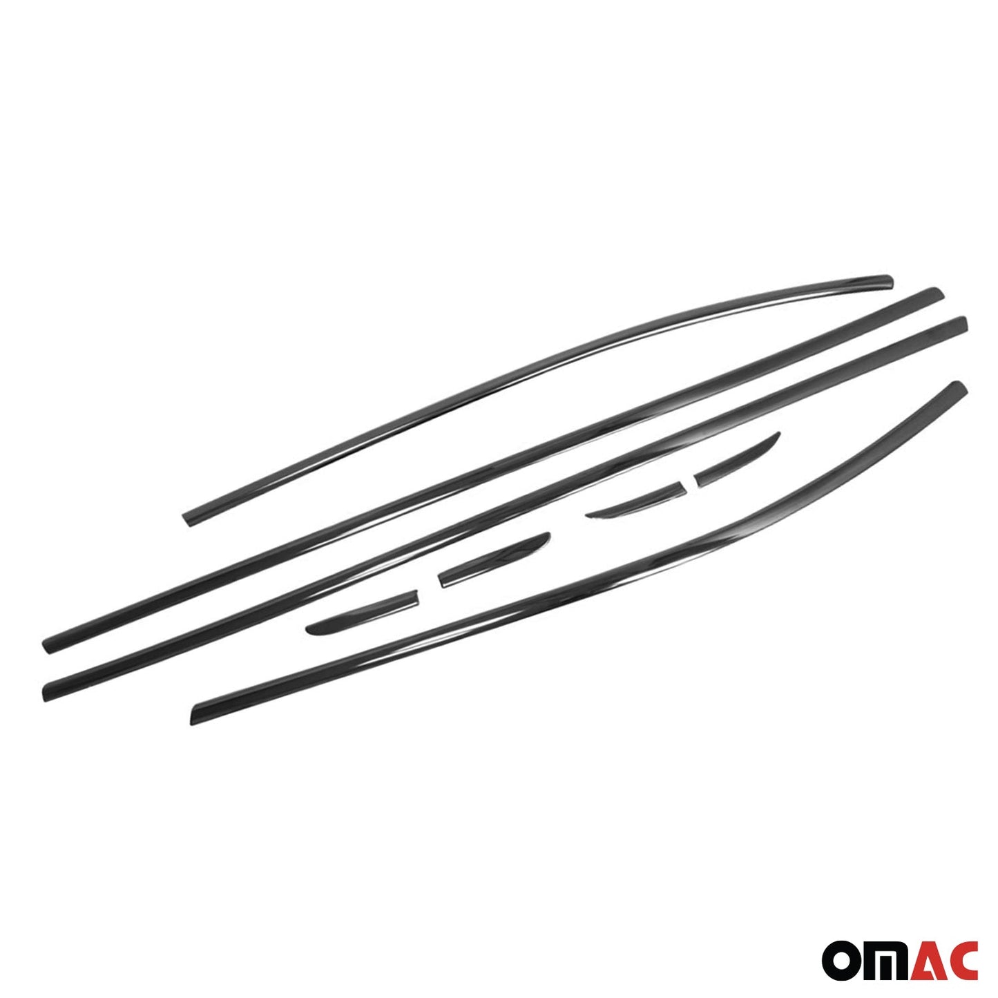 Benzi decorative pentru geamuri Renault Clio hatchback 2012-2019, crom închis, 8 buc.