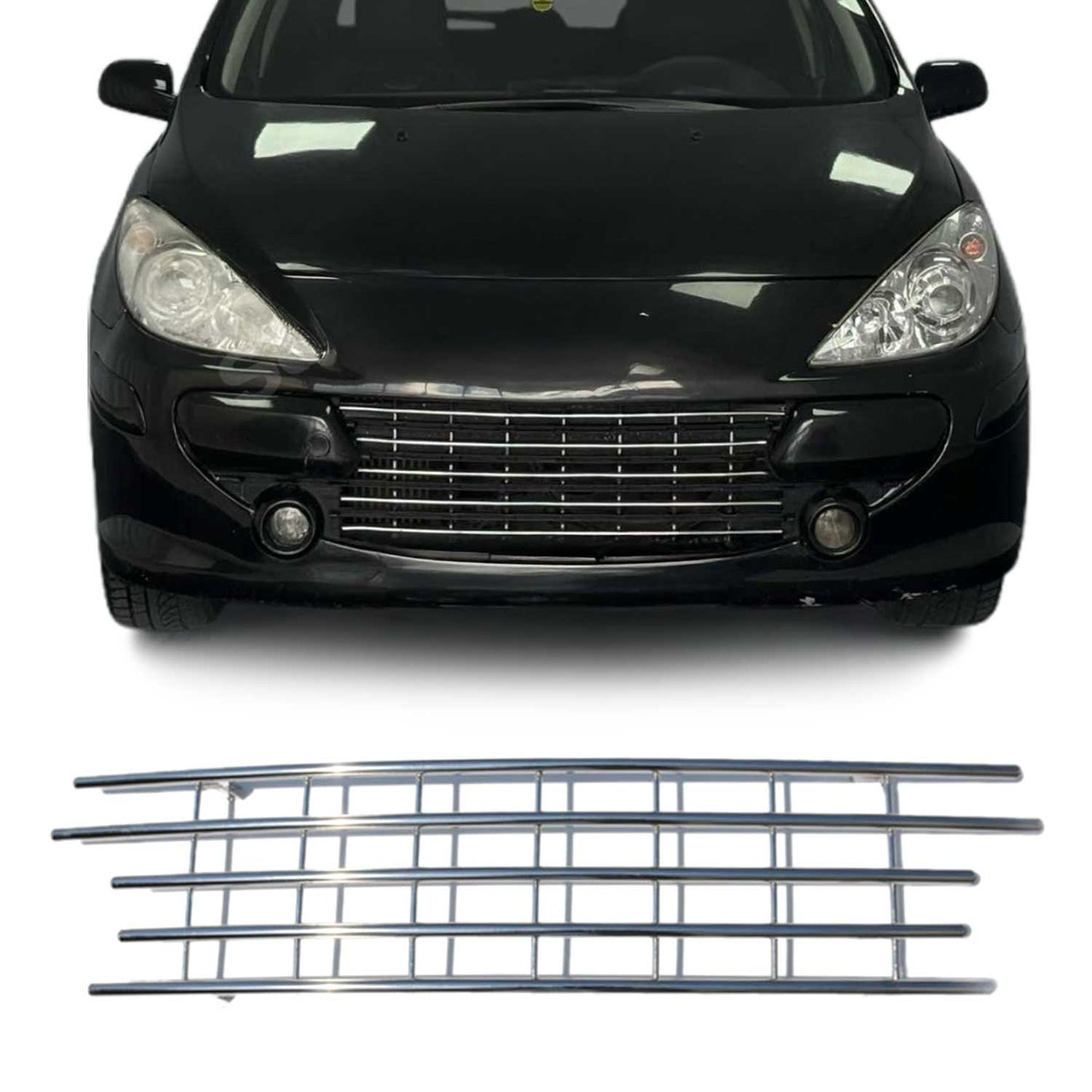 Stoßstange Frontgrill Grill Leiste für Peugeot 307 Ø12mm Edelstahl