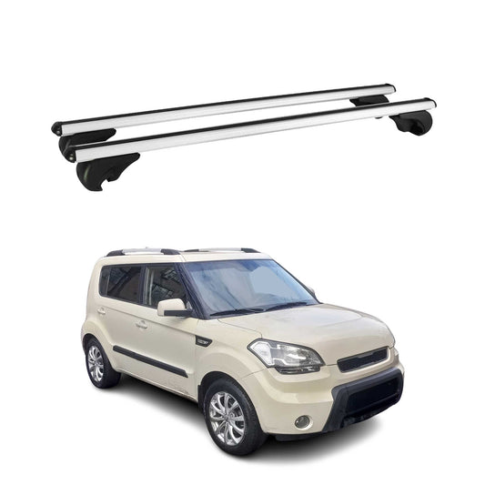 Portbagaj de plafon pentru Kia Soul 2008-2013 75kg aluminiu argintiu 2 buc