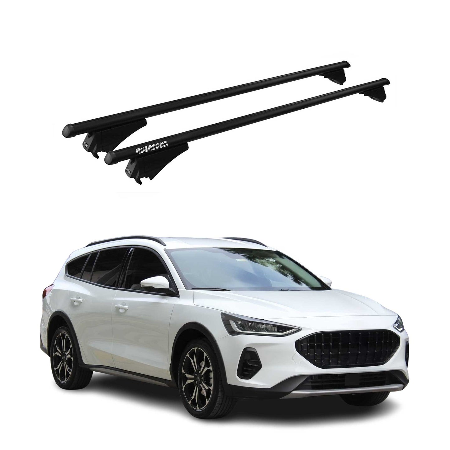 Menabo Portbagaj de plafon pentru Ford Focus IV Active 2019-2025 75kg Aluminiu Negru