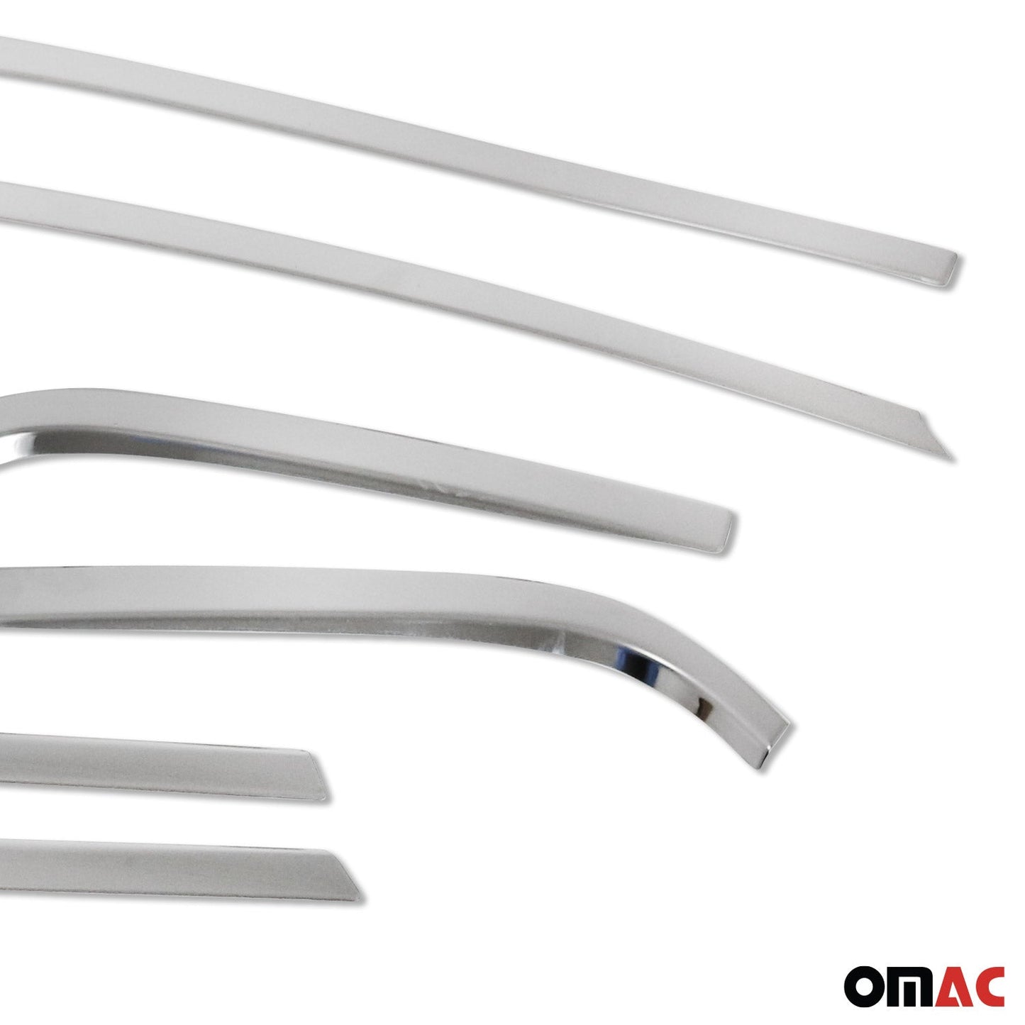 Benzi decorative pentru geamuri pentru Hyundai Bayon 2021-2025, oțel inoxidabil cromat, 14 bucăți