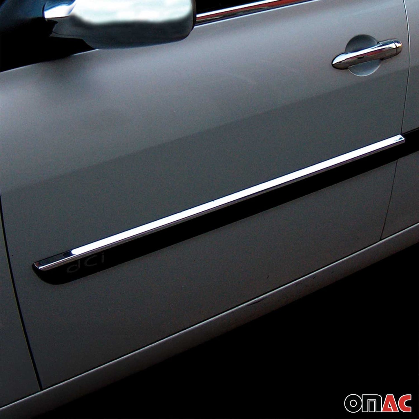 Ornamente laterale uși, benzi uși, bandă de protecție ușă pentru Renault Megane 2002-2009, cromate, 4x