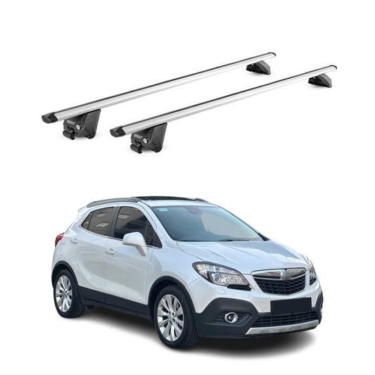 Portbagaj de plafon pentru Opel Mokka / Mokka X 2012-2019 100kg gri aluminiu 2 piese ABE