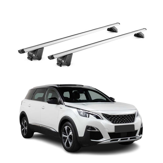Dachträger Grundtäger für Peugeot 5008 mk2 2017-2024 100kg Alu Silber 2tlg ABE