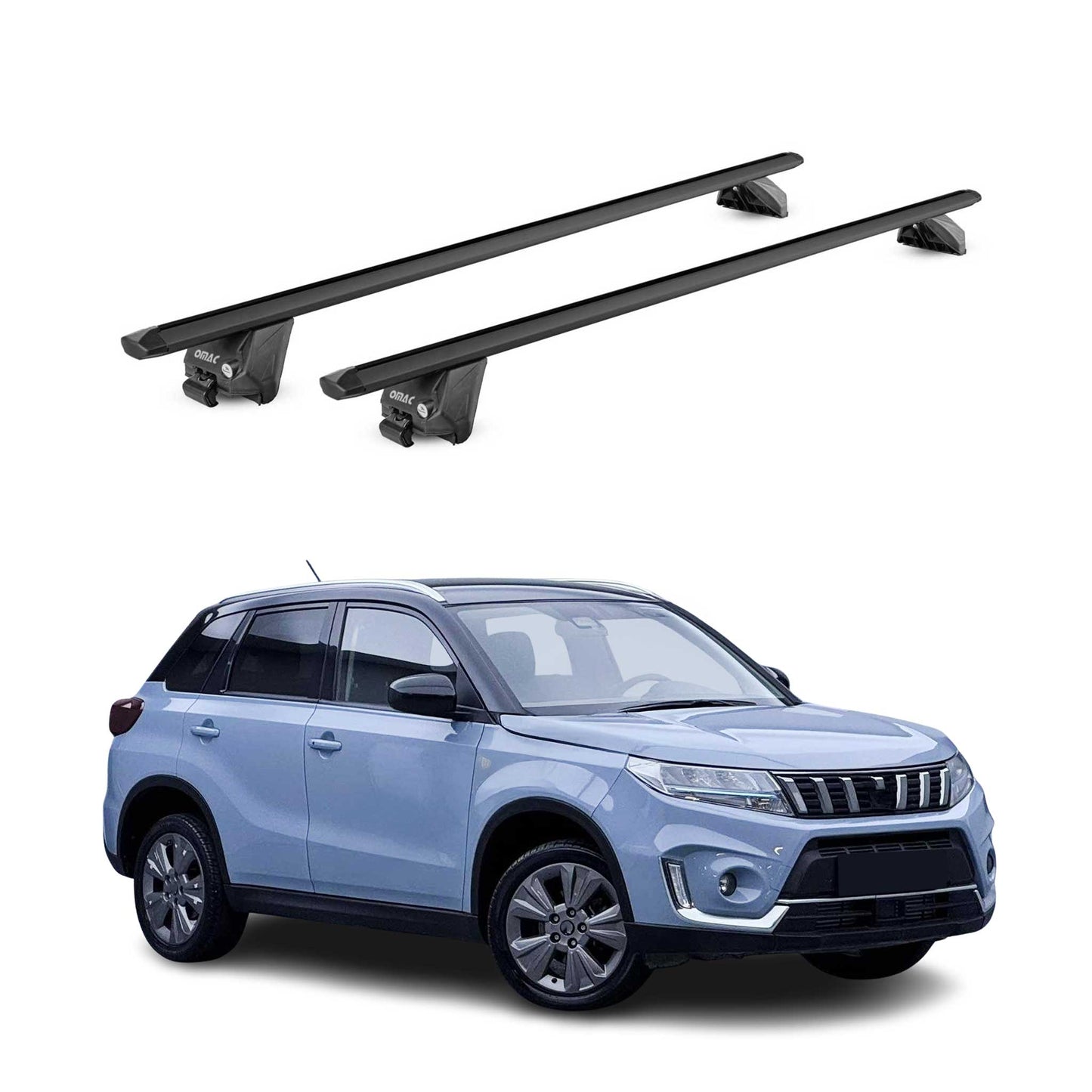 Dachträger Grundtäger für Suzuki Vitara mk4 2015-2025 100kg Alu Schwarz 2x ABE