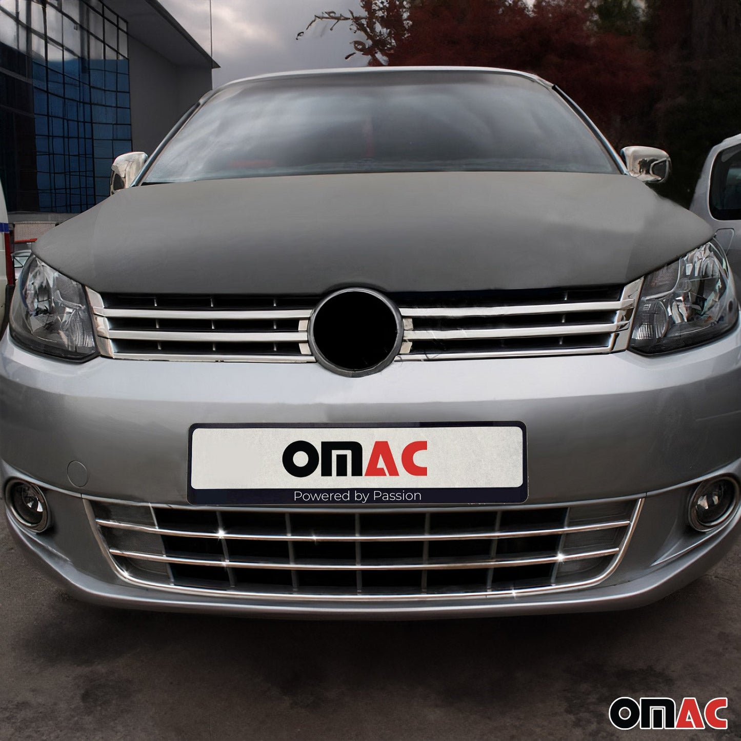 Kühlergrill Leisten Grillleisten für VW Caddy 2010-2015 Edelstahl Silber 2tlg