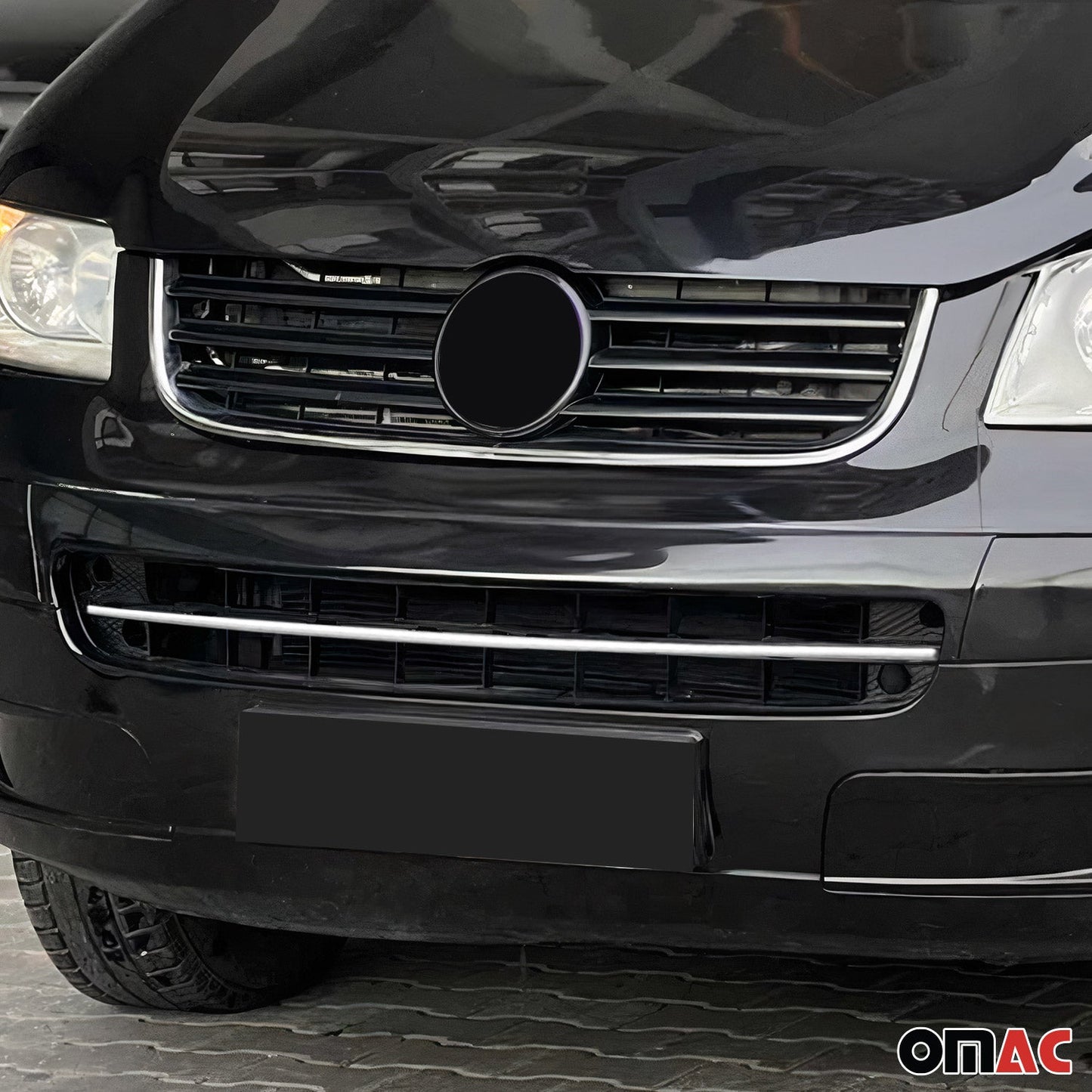 Kühlergrill Leisten Grillleisten für VW Transporter T5 2003-2010 Chrom Silber