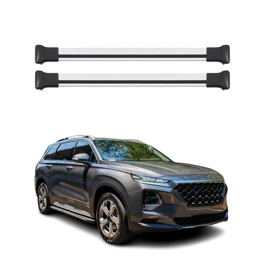 Portbagaj de plafon pentru Hyundai Santa Fe MX5 2024-2025 75kg aluminiu argintiu 2 piese