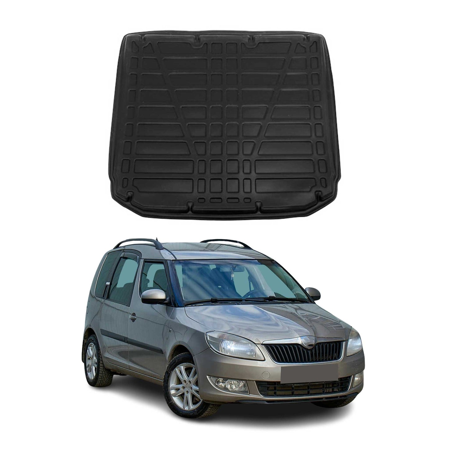 Protecție portbagaj/cargo pentru Skoda Roomster 2007-2015, cauciuc TPE, negru