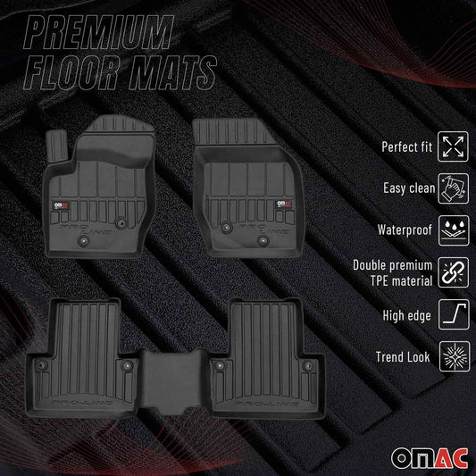 OMAC Gummi Fußmatten für Volvo XC90 2002-2014 Premium TPE Automatten Schwarz 3x