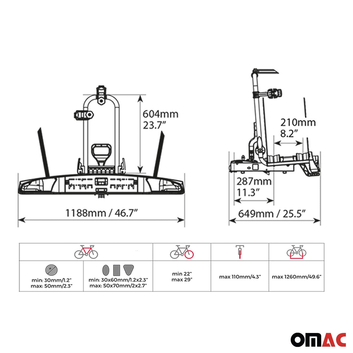 Bagażnik na rowery, hak holowniczy, rower elektryczny, 2 rowery