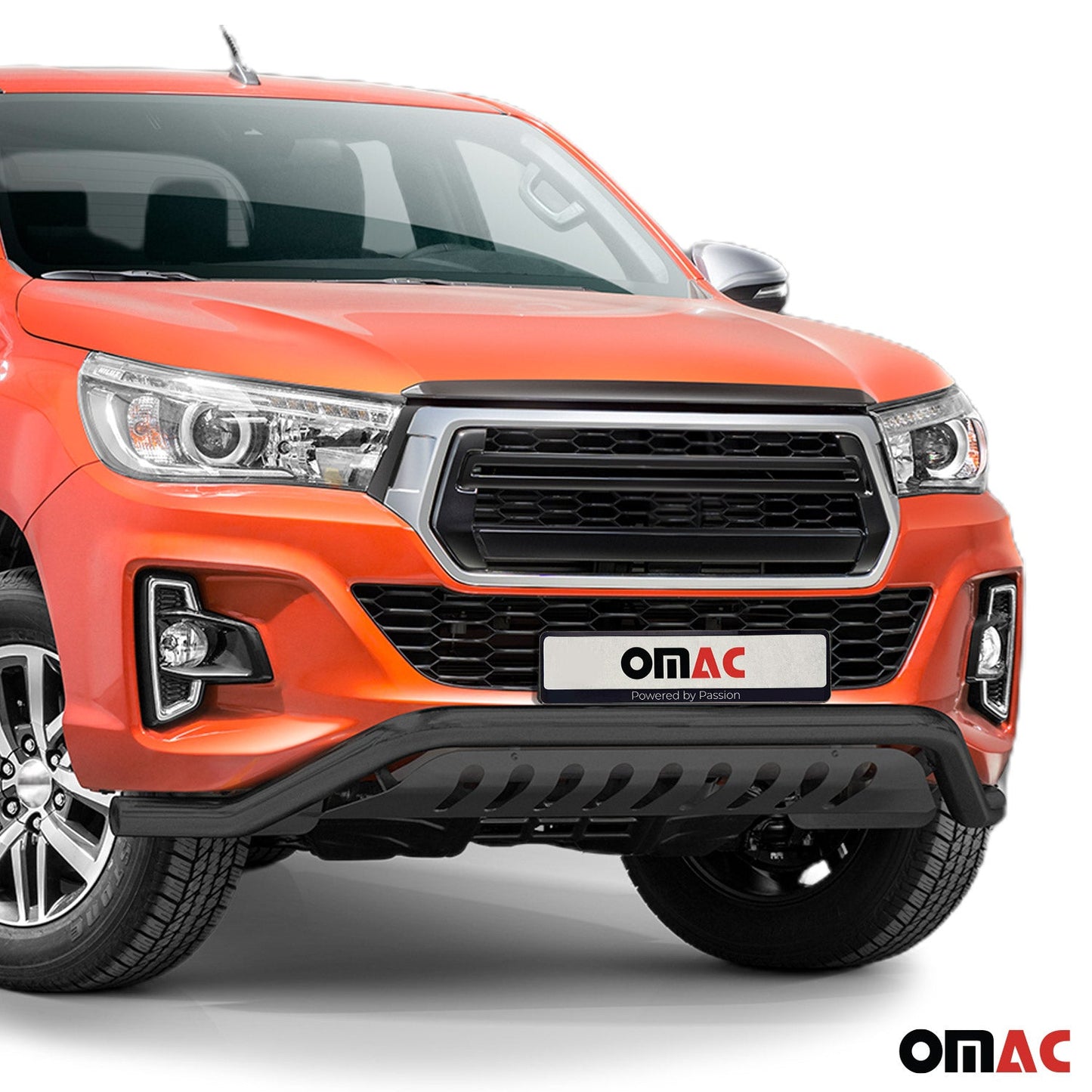 Bară de protecție față pentru Toyota Hilux 2018-2022 joasă cu ABE (omologare de tip germană) neagră din oțel