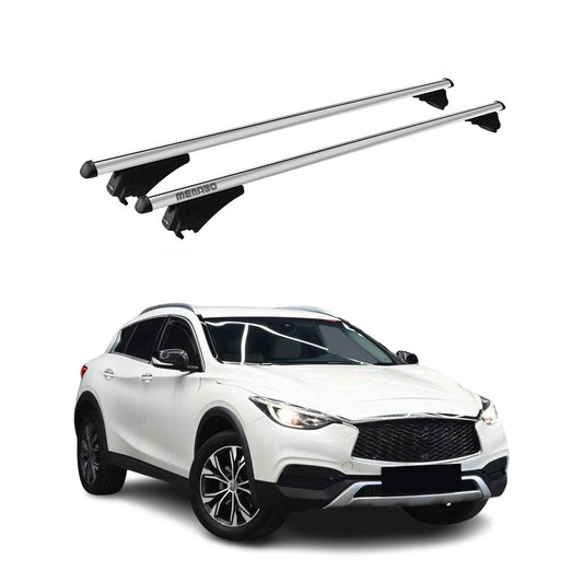 Menabo Dachträger Grundtäger für Infiniti QX30 2016-2025 75kg Alu Silber 2 tlg