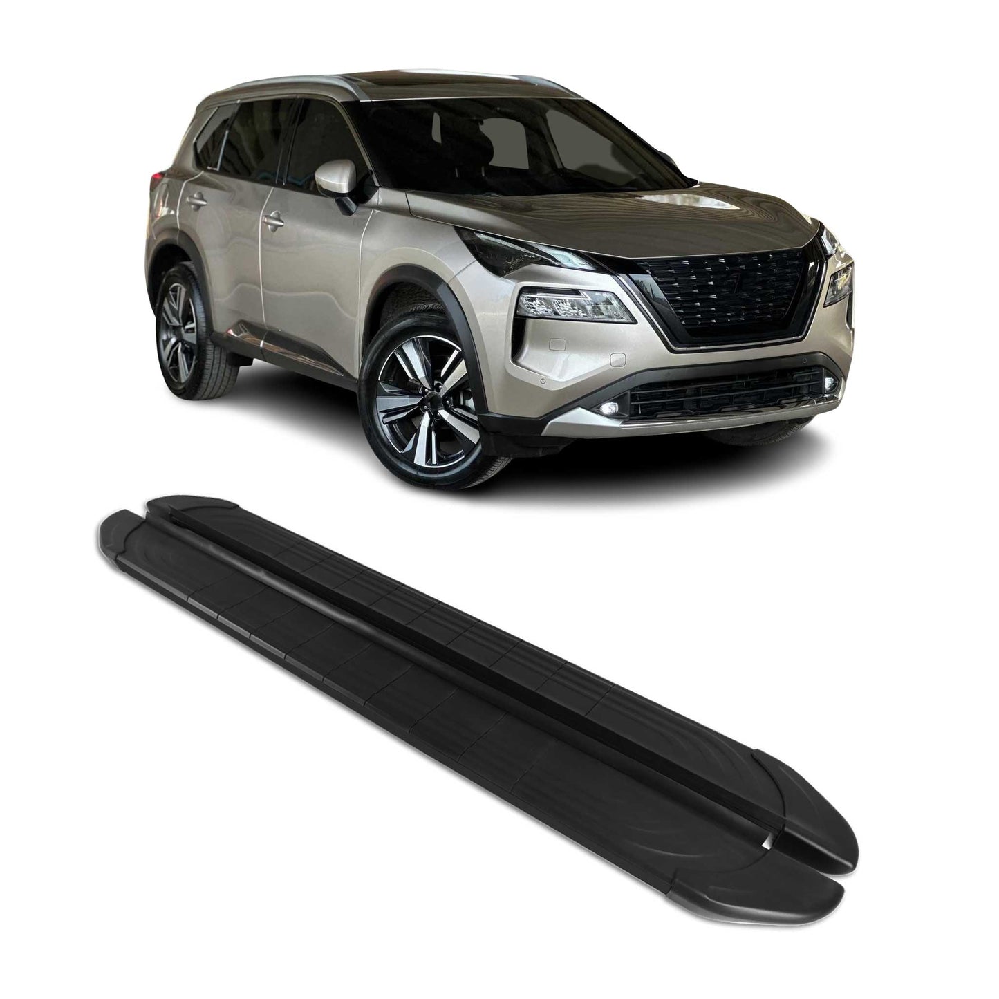 2021-2025 Nissan X-Trail Trittbretter Seitenschweller Aluminium Schwarz 2tlg